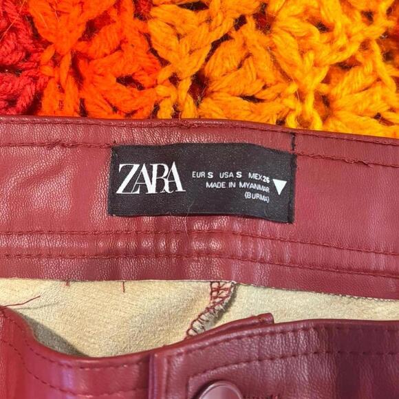 Zara Women's Red and Pink Trousers - Picture 2 of 3